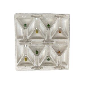 Martini Glasses by Potpourri Designs, Set of 8, Vintage, Handmade